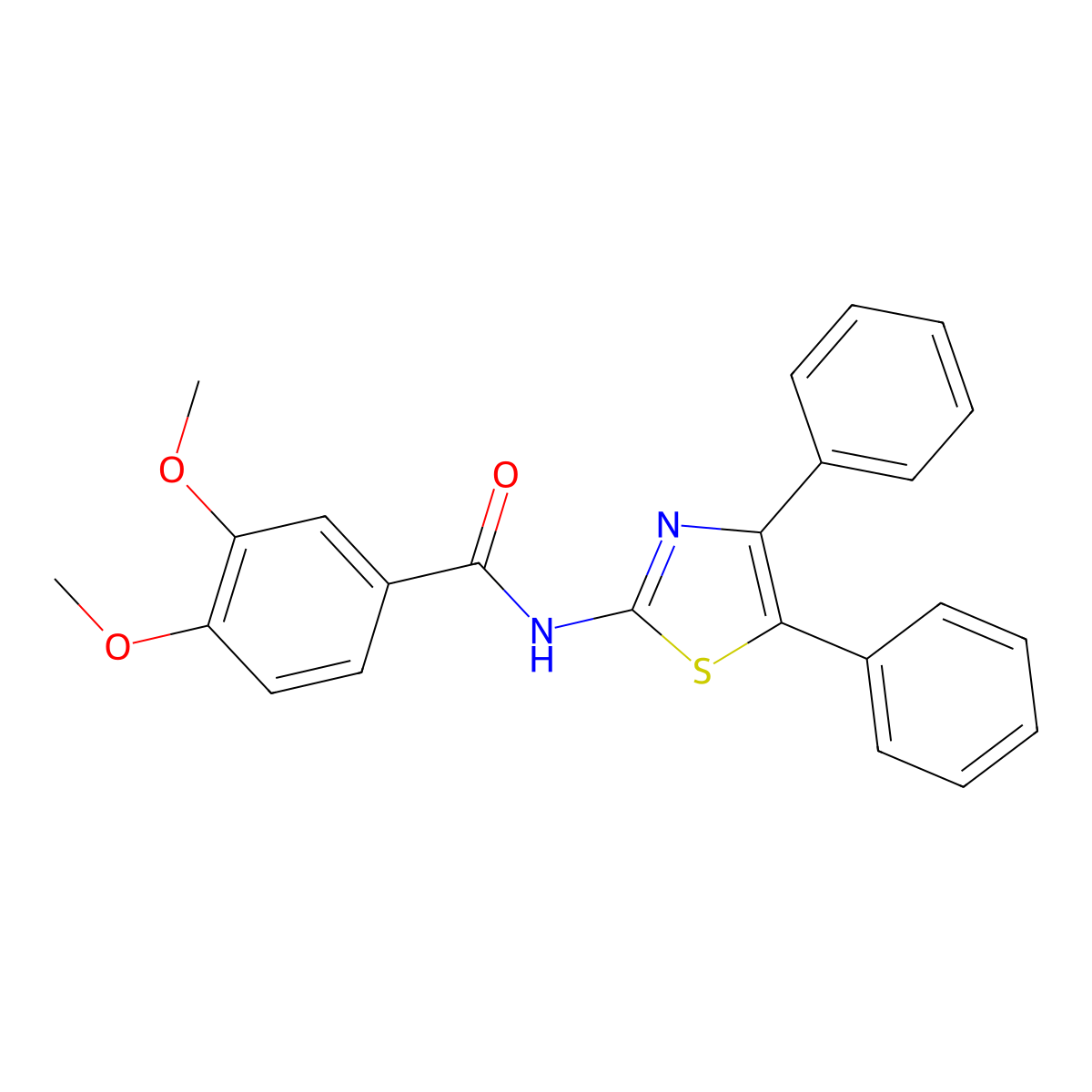 N-(4,5-diphenyl-1,3-thiazol-2-yl)-3,4-dimethoxybenzamide molecular structure, CAS 315232-43-0