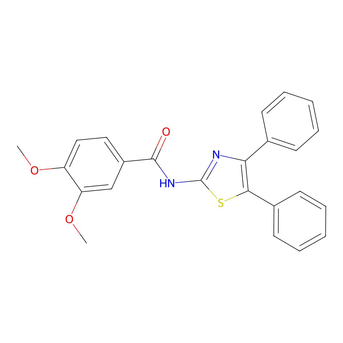 N-(4,5-diphenyl-1,3-thiazol-2-yl)-3,4-dimethoxybenzamide molecular structure, CAS 315232-43-0