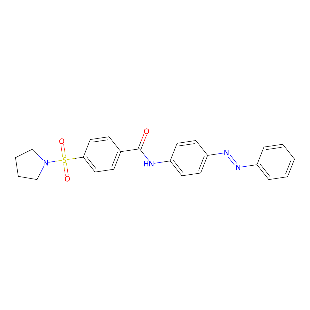 N-(4-(phenyldiazenyl)phenyl)-4-(pyrrolidin-1-ylsulfonyl)benzamide molecular structure, CAS 315232-45-2