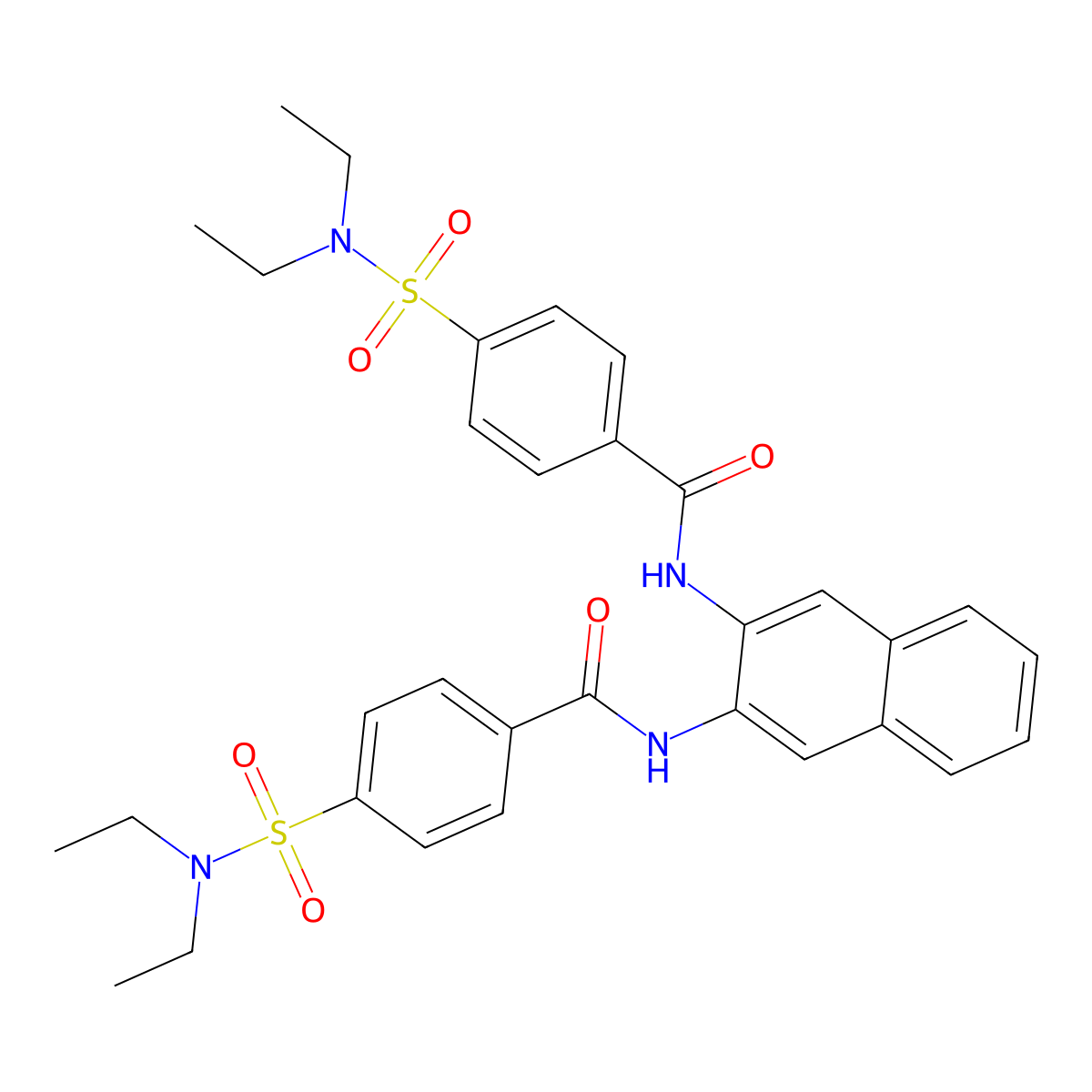 4-(diethylsulfamoyl)-N-[3-[[4-(diethylsulfamoyl)benzoyl]amino]naphthalen-2-yl]benzamide molecular structure, CAS 315232-52-1