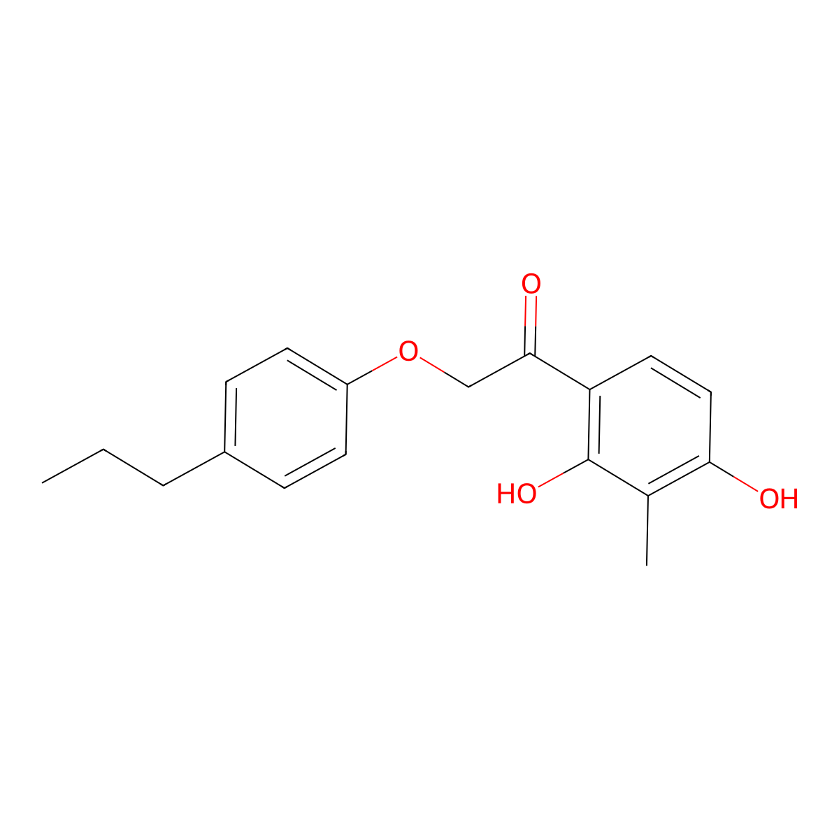 1-(2,4-Dihydroxy-3-methylphenyl)-2-(4-propylphenoxy)ethanone molecular structure, CAS 315232-56-5