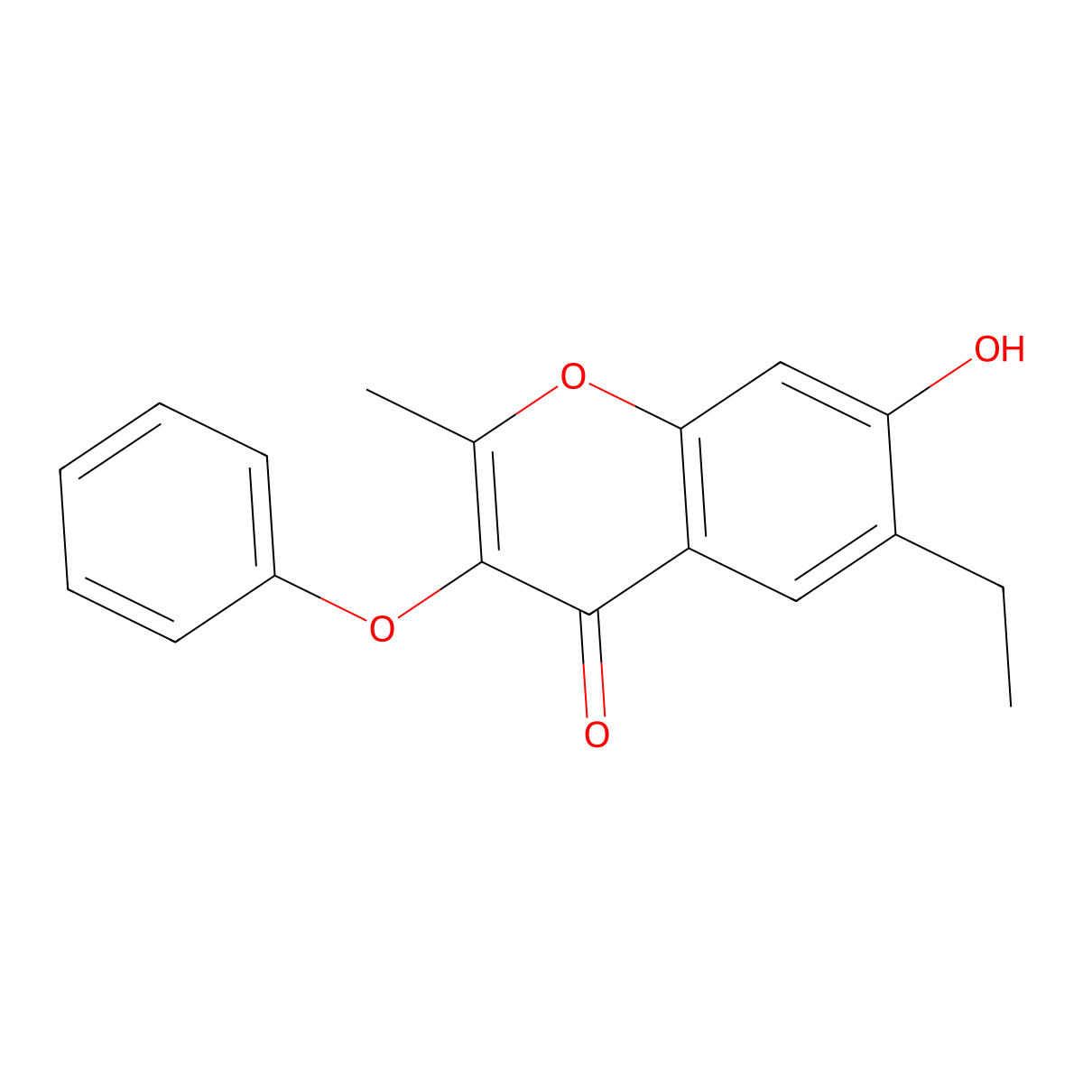 6-Ethyl-7-hydroxy-2-methyl-3-phenoxy-chromen-4-one molecular structure, CAS 315232-62-3