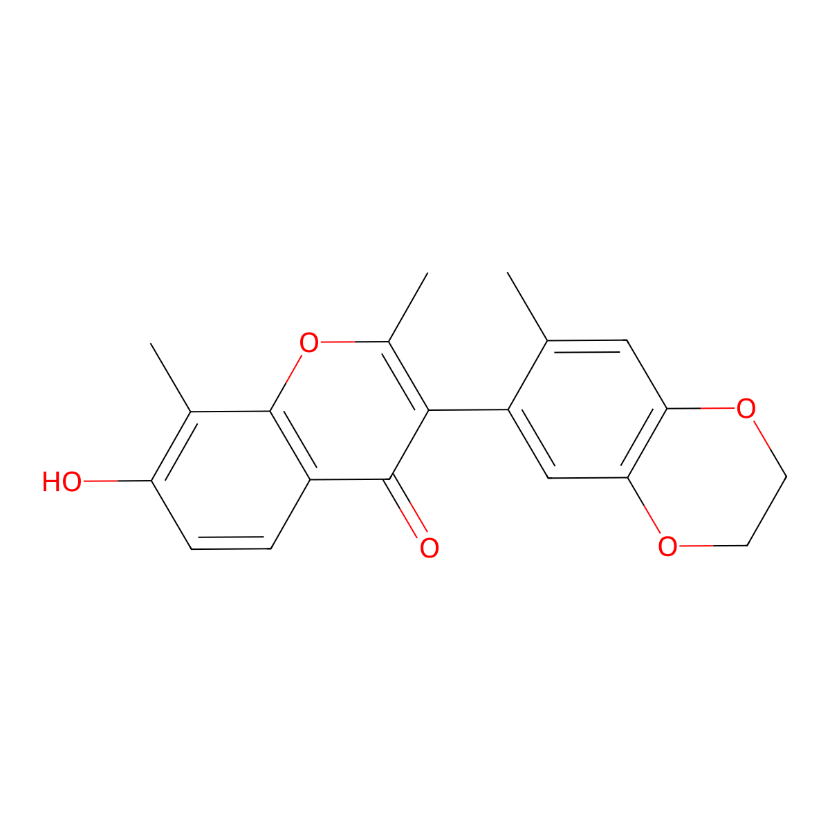 7-Hydroxy-2,8-dimethyl-3-(7-methyl-2,3-dihydro-1,4-benzodioxin-6-yl)chromen-4-one molecular structure, CAS 315232-76-9