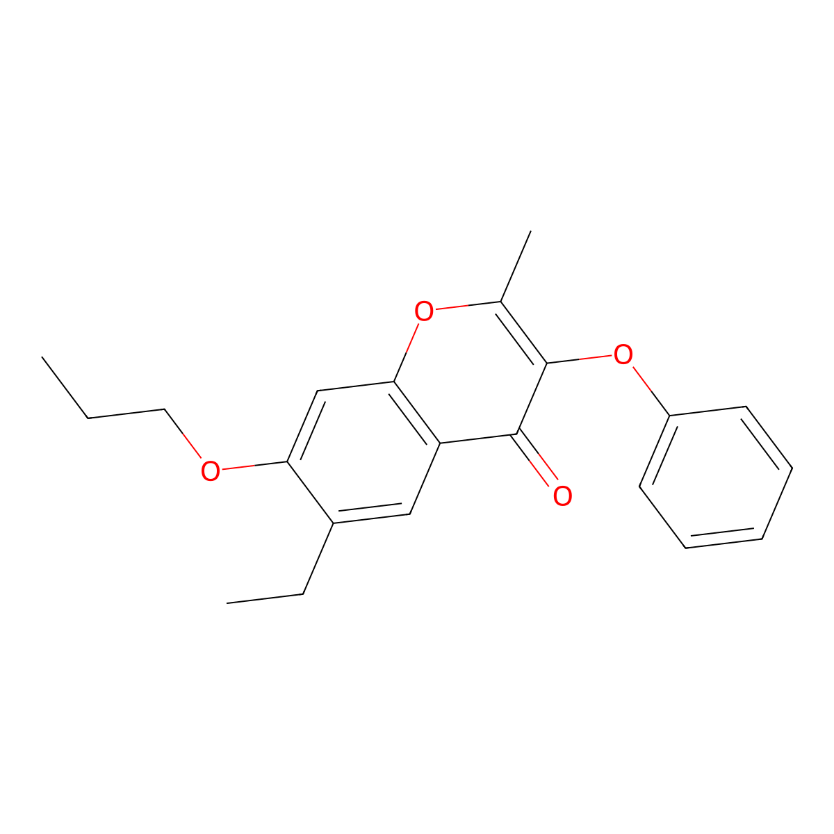 6-ethyl-2-methyl-3-phenoxy-7-propoxy-4H-chromen-4-one molecular structure, CAS 315232-84-9