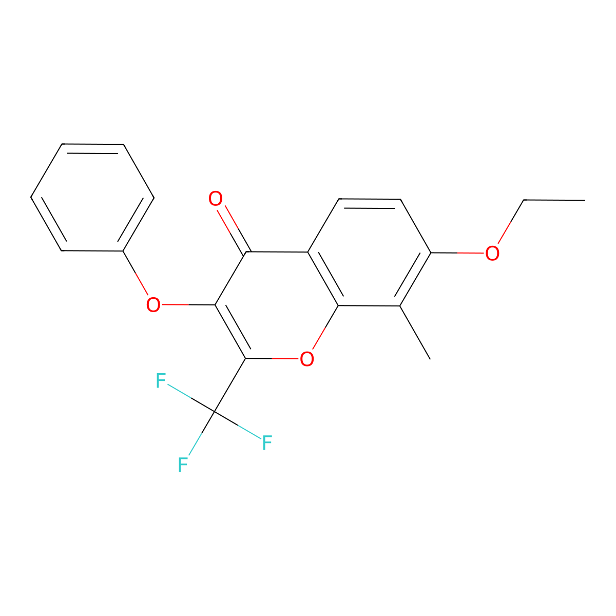 7-ethoxy-8-methyl-3-phenoxy-2-(trifluoromethyl)-4H-chromen-4-one molecular structure, CAS 315232-88-3