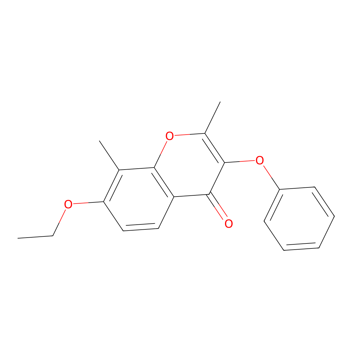7-ethoxy-2,8-dimethyl-3-phenoxy-4H-chromen-4-one molecular structure, CAS 315232-92-9