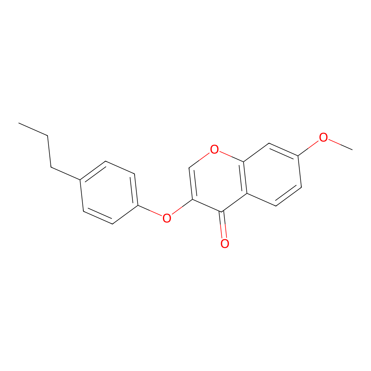 7-methoxy-3-(4-propylphenoxy)-4H-chromen-4-one molecular structure, CAS 315233-00-2