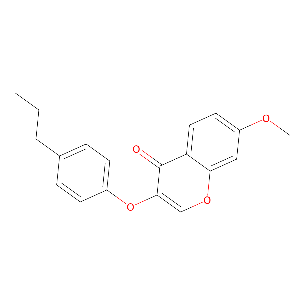 7-methoxy-3-(4-propylphenoxy)-4H-chromen-4-one molecular structure, CAS 315233-00-2