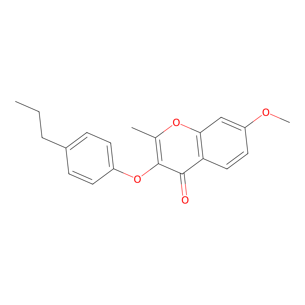 7-methoxy-2-methyl-3-(4-propylphenoxy)-4H-chromen-4-one molecular structure, CAS 315233-01-3