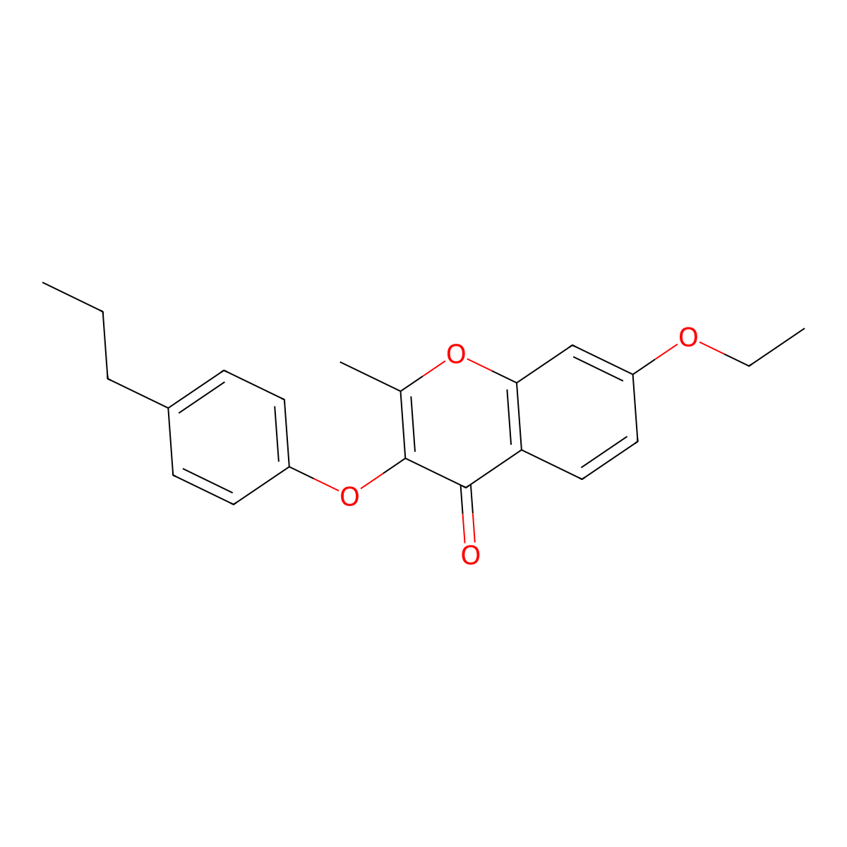 7-ethoxy-2-methyl-3-(4-propylphenoxy)-4H-chromen-4-one molecular structure, CAS 315233-02-4