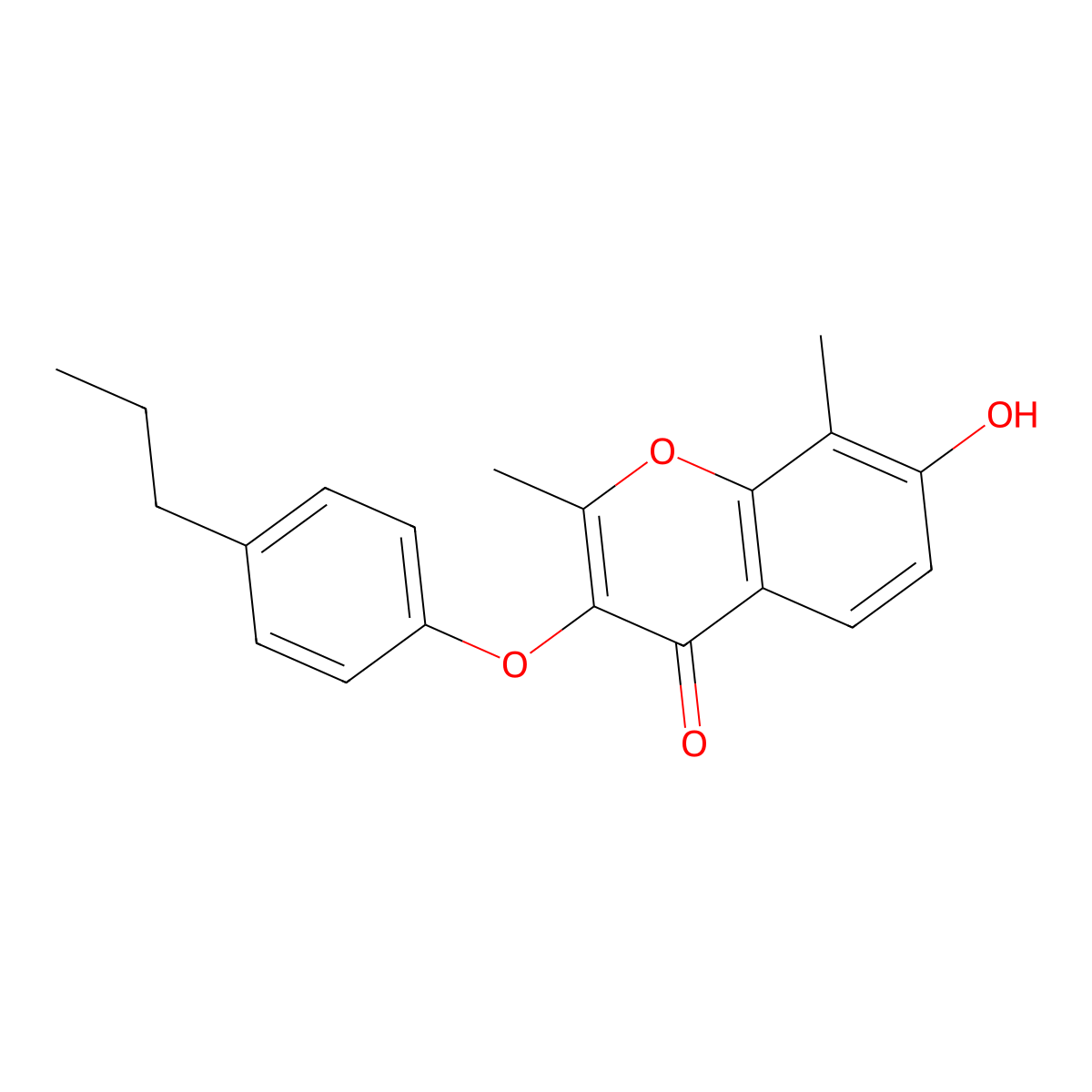 7-hydroxy-2,8-dimethyl-3-(4-propylphenoxy)-4H-chromen-4-one molecular structure, CAS 315233-15-9