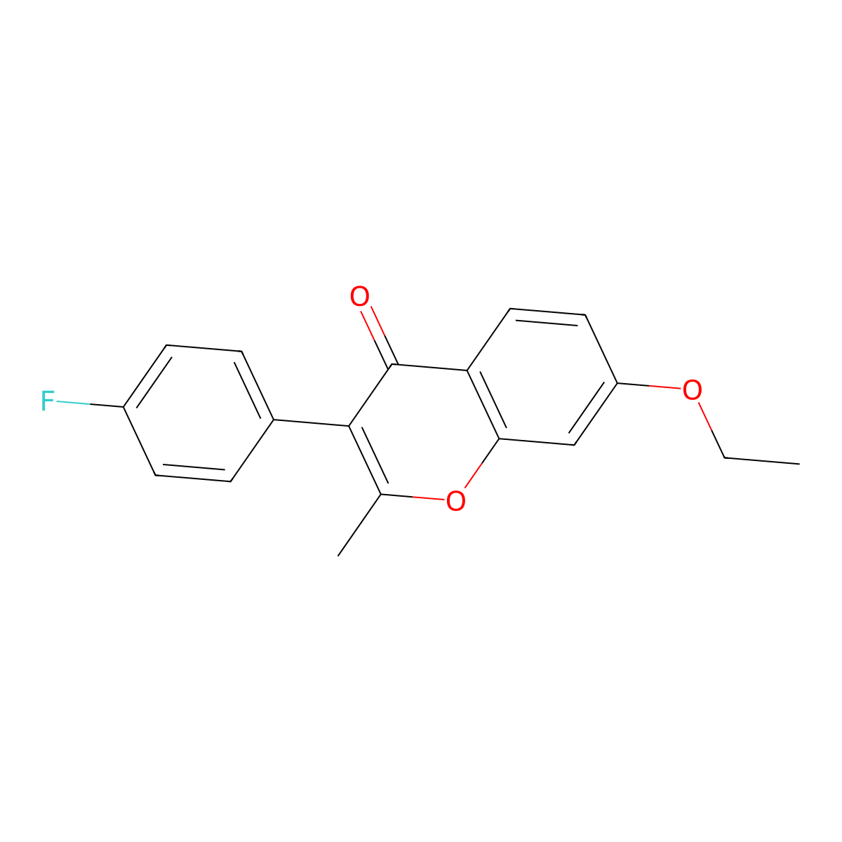7-Ethoxy-3-(4-fluorophenyl)-2-methyl-4H-chromen-4-one molecular structure, CAS 315233-61-5