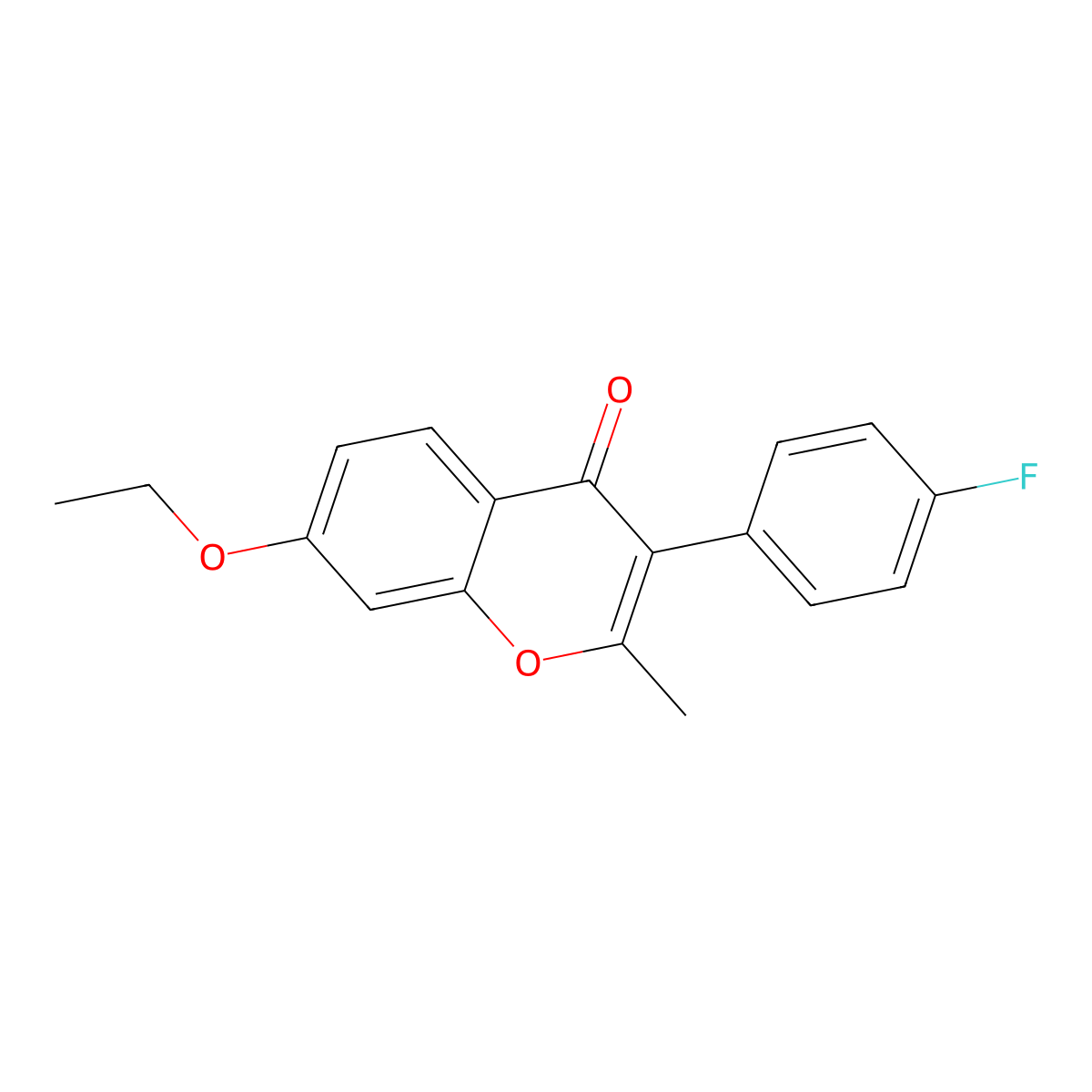 7-Ethoxy-3-(4-fluorophenyl)-2-methyl-4H-chromen-4-one molecular structure, CAS 315233-61-5