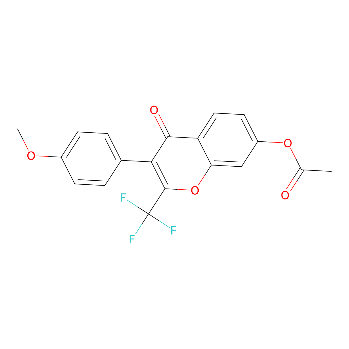 3-(4-methoxyphenyl)-4-oxo-2-(trifluoromethyl)-4H-chromen-7-yl acetate molecular structure, CAS 315233-64-8