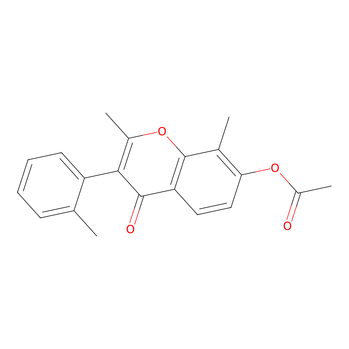 2,8-dimethyl-3-(2-methylphenyl)-4-oxo-4H-chromen-7-yl acetate molecular structure, CAS 315233-71-7