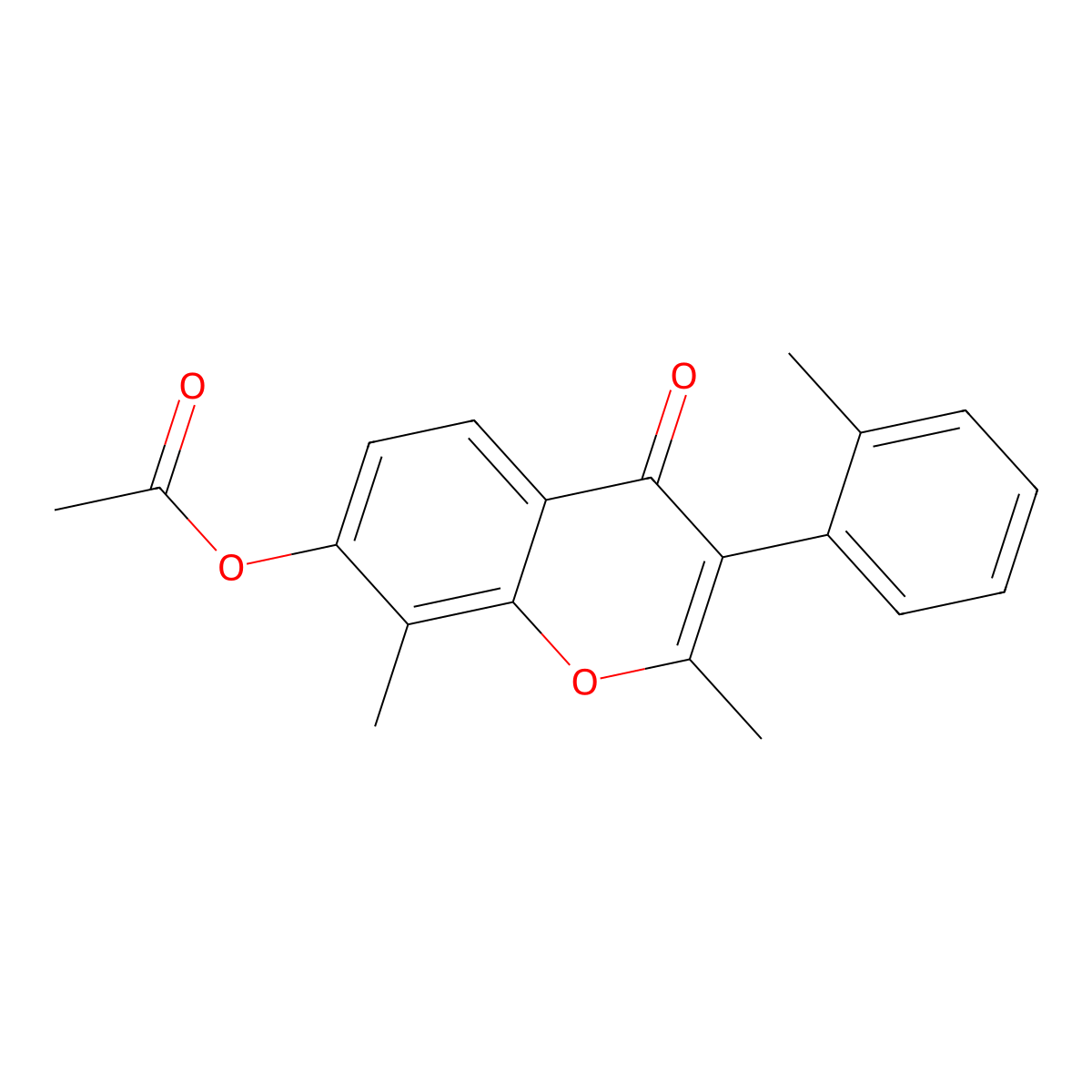 2,8-dimethyl-3-(2-methylphenyl)-4-oxo-4H-chromen-7-yl acetate molecular structure, CAS 315233-71-7