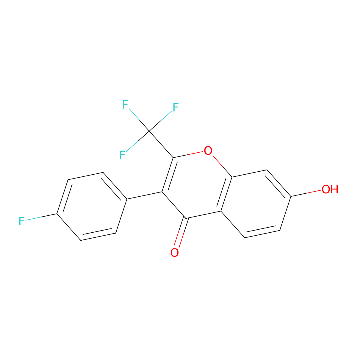 3-(4-fluorophenyl)-7-hydroxy-2-(trifluoromethyl)-4H-chromen-4-one molecular structure, CAS 315233-72-8