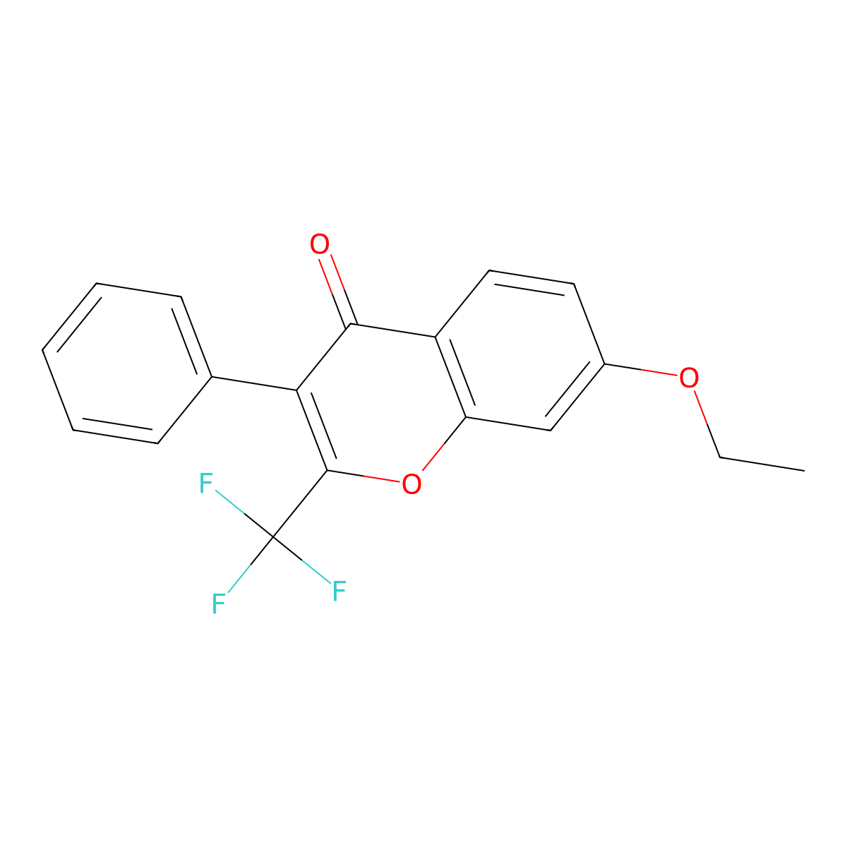 7-Ethoxy-3-phenyl-2-(trifluoromethyl)chromen-4-one molecular structure, CAS 315233-81-9