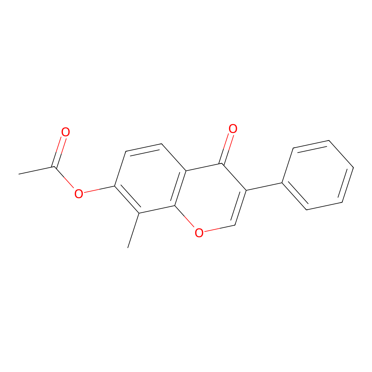 8-methyl-4-oxo-3-phenyl-4H-chromen-7-yl acetate molecular structure, CAS 315233-86-4