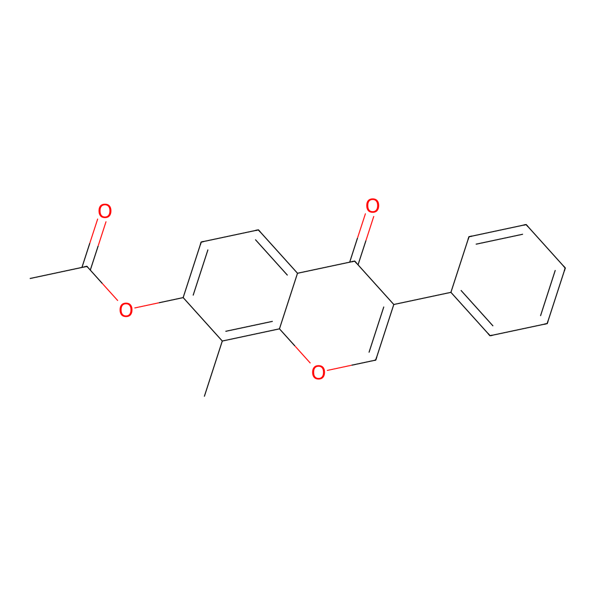 8-methyl-4-oxo-3-phenyl-4H-chromen-7-yl acetate molecular structure, CAS 315233-86-4