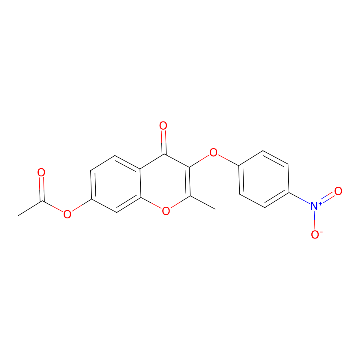 2-methyl-3-(4-nitrophenoxy)-4-oxo-4H-chromen-7-yl acetate molecular structure, CAS 315233-90-0