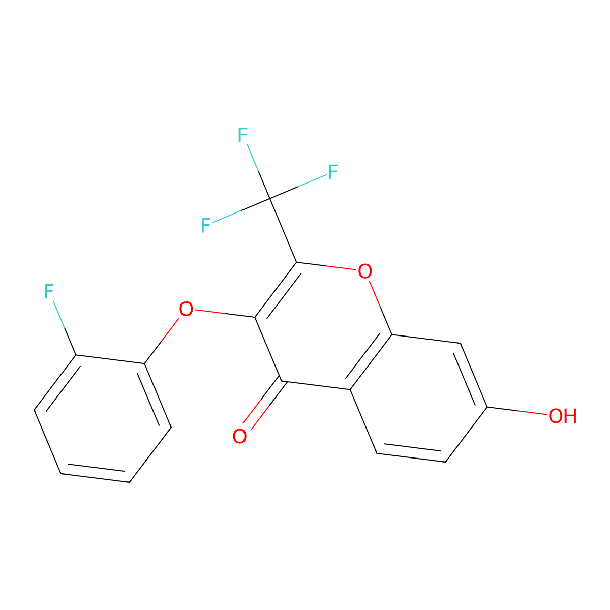 3-(2-fluorophenoxy)-7-hydroxy-2-(trifluoromethyl)-4H-chromen-4-one molecular structure, CAS 315234-40-3