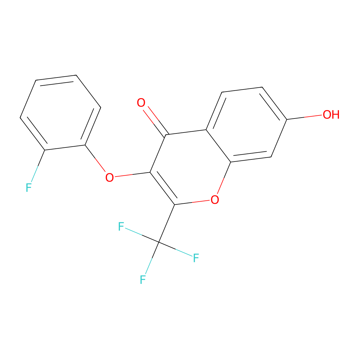3-(2-fluorophenoxy)-7-hydroxy-2-(trifluoromethyl)-4H-chromen-4-one molecular structure, CAS 315234-40-3