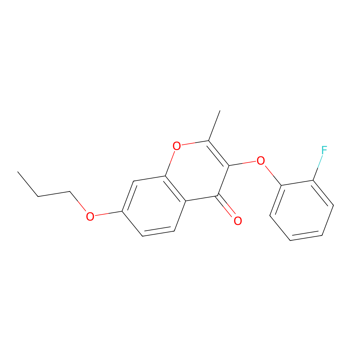 3-(2-Fluorophenoxy)-2-methyl-7-propoxychromen-4-one molecular structure, CAS 315234-62-9