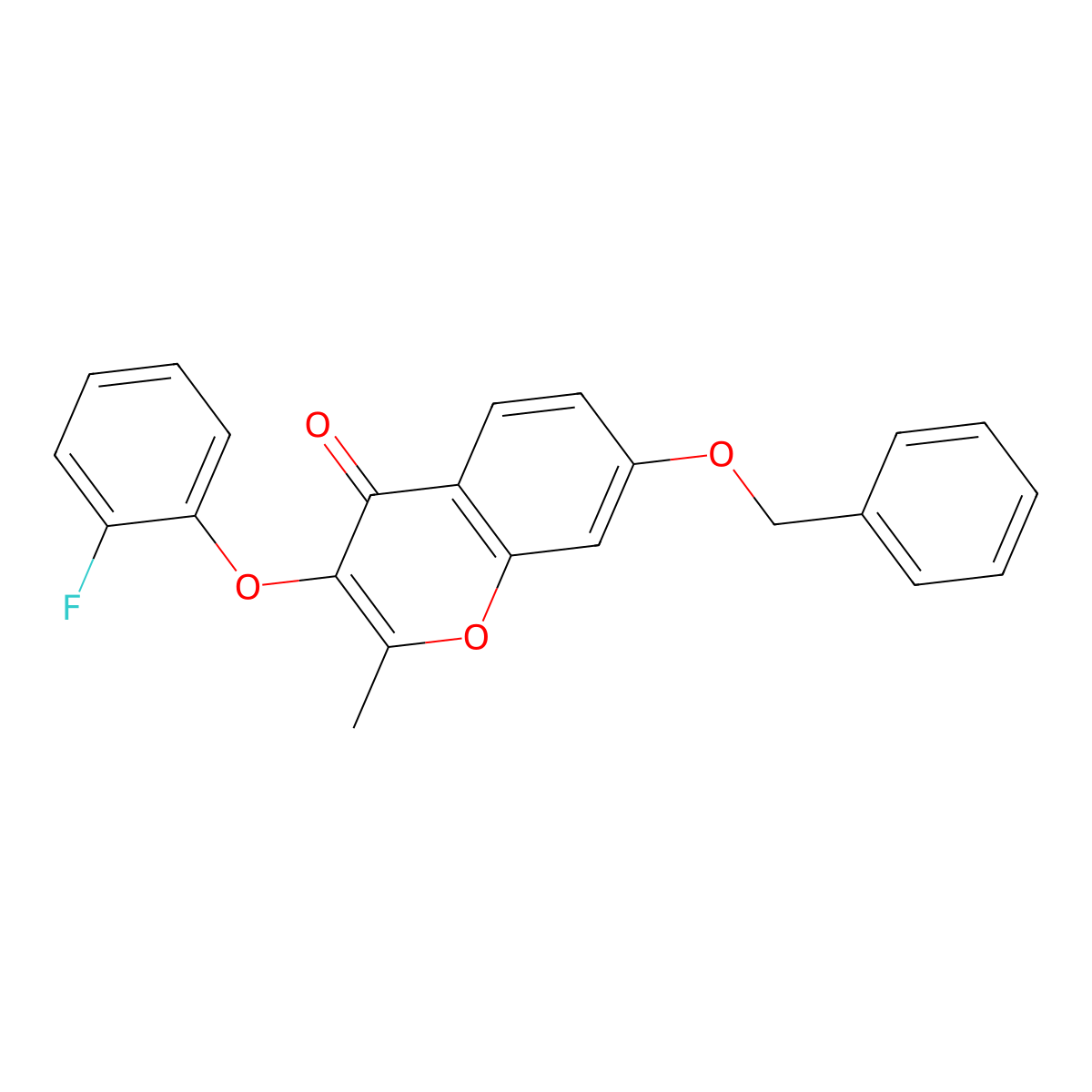 3-(2-Fluorophenoxy)-2-methyl-7-phenylmethoxychromen-4-one molecular structure, CAS 315234-63-0