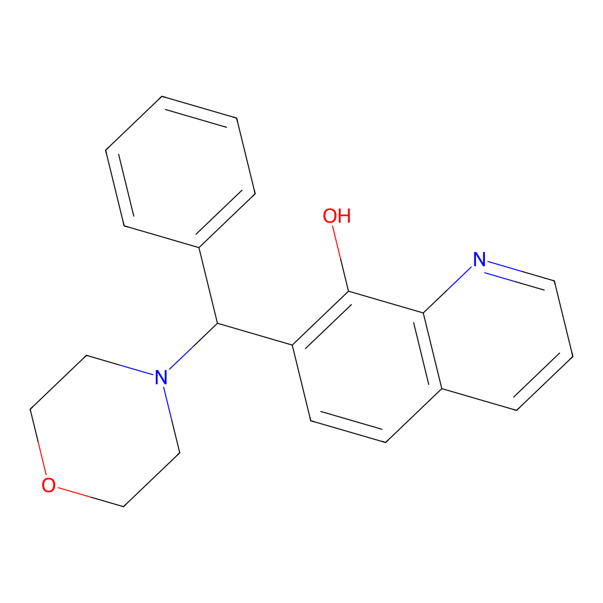 7-[Morpholin-4-yl(phenyl)methyl]quinolin-8-ol molecular structure, CAS 315234-67-4