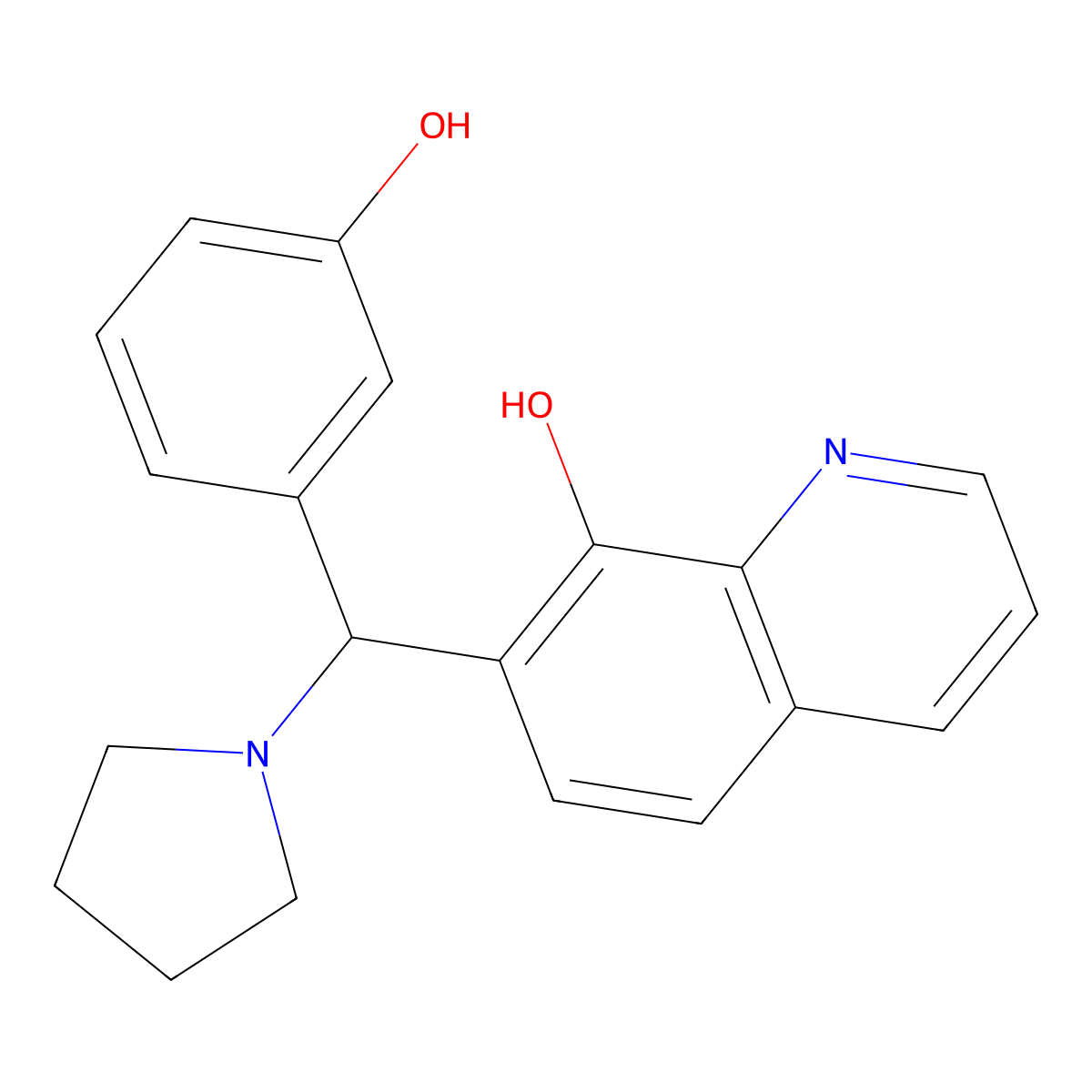 7-[(3-Hydroxyphenyl)pyrrolidinylmethyl]quinolin-8-ol molecular structure, CAS 315234-68-5
