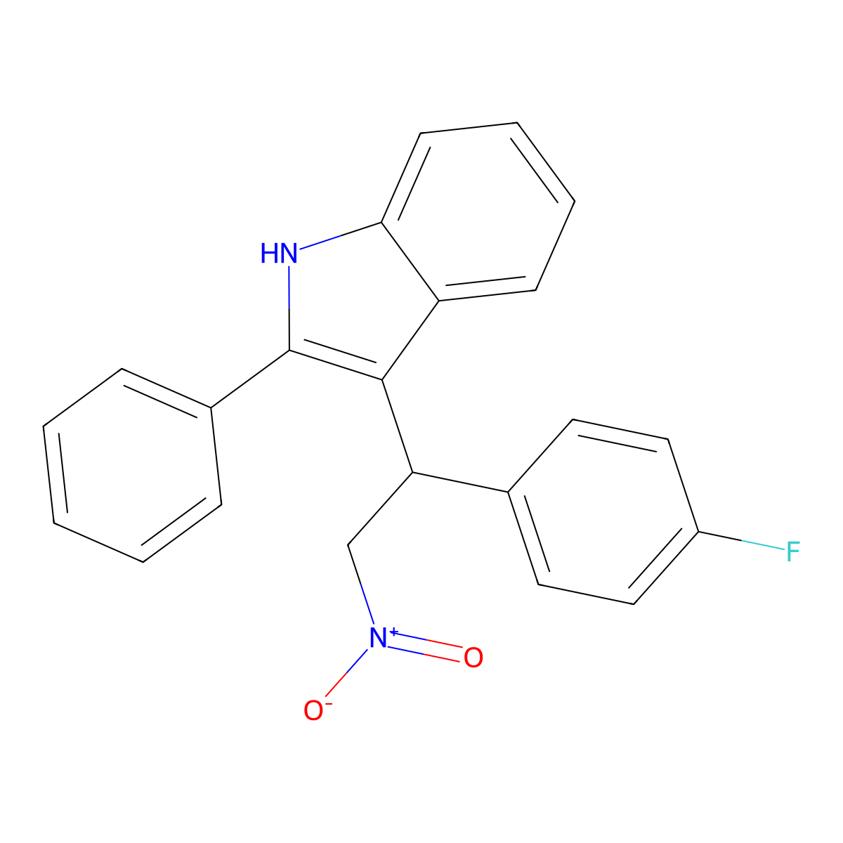 3-[1-(4-fluorophenyl)-2-nitroethyl]-2-phenyl-1H-indole molecular structure, CAS 315234-75-4