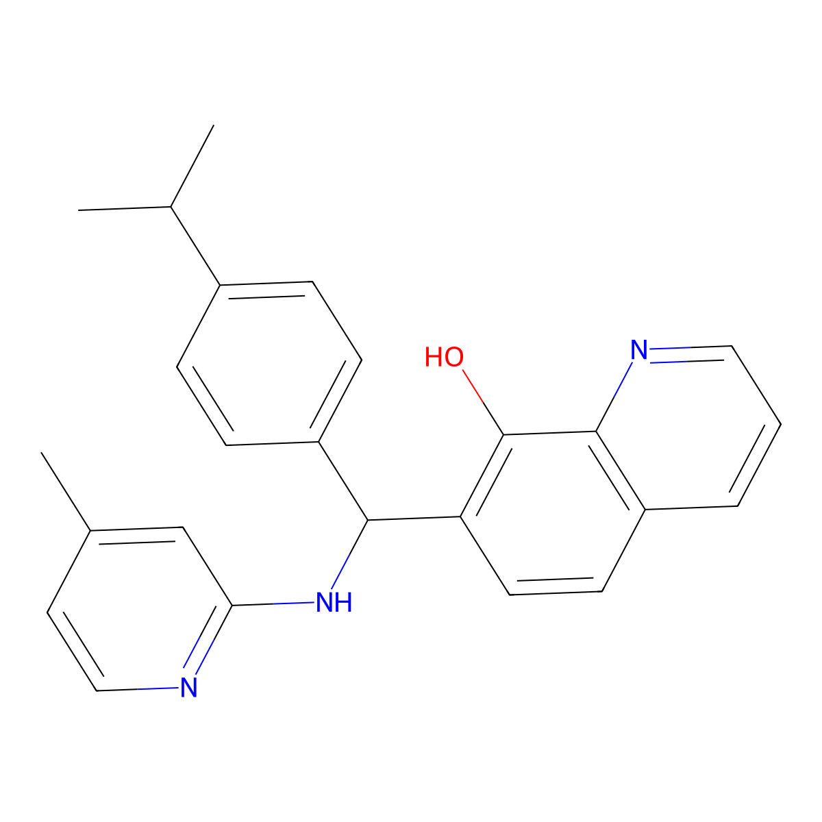 7-[[(4-Methylpyridin-2-yl)amino]-(4-propan-2-ylphenyl)methyl]quinolin-8-ol molecular structure, CAS 315234-78-7