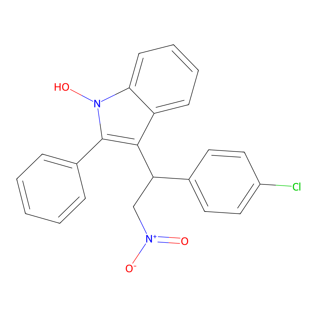 3-[1-(4-chlorophenyl)-2-nitroethyl]-2-phenyl-1H-indol-1-ol molecular structure, CAS 315234-93-6