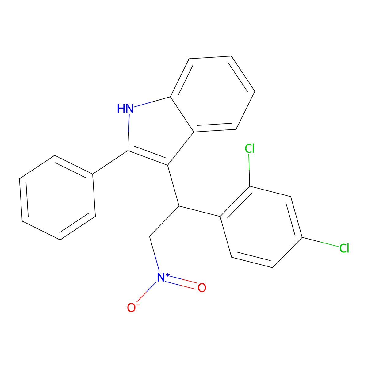 3-[1-(2,4-dichlorophenyl)-2-nitroethyl]-2-phenyl-1H-indole molecular structure, CAS 315235-03-1
