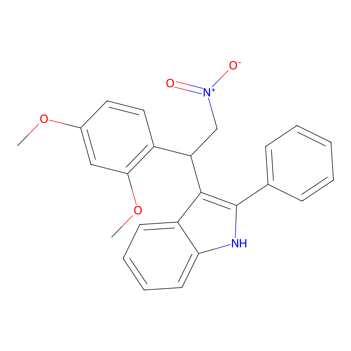 3-[1-(2,4-dimethoxyphenyl)-2-nitroethyl]-2-phenyl-1H-indole molecular structure, CAS 315235-04-2