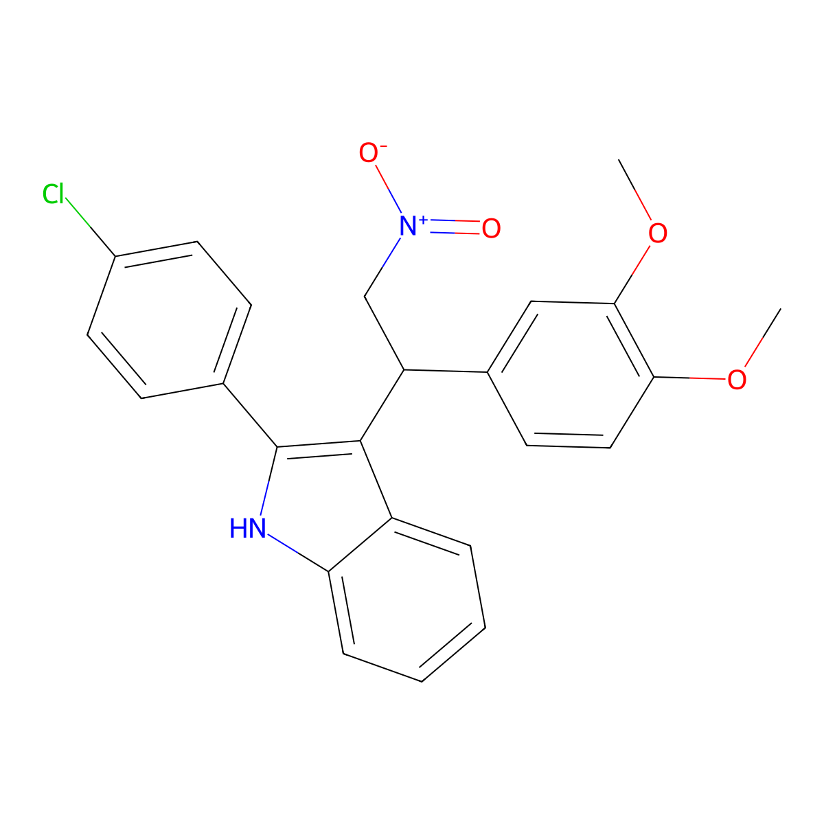 2-(4-chlorophenyl)-3-[1-(3,4-dimethoxyphenyl)-2-nitroethyl]-1H-indole molecular structure, CAS 315235-06-4