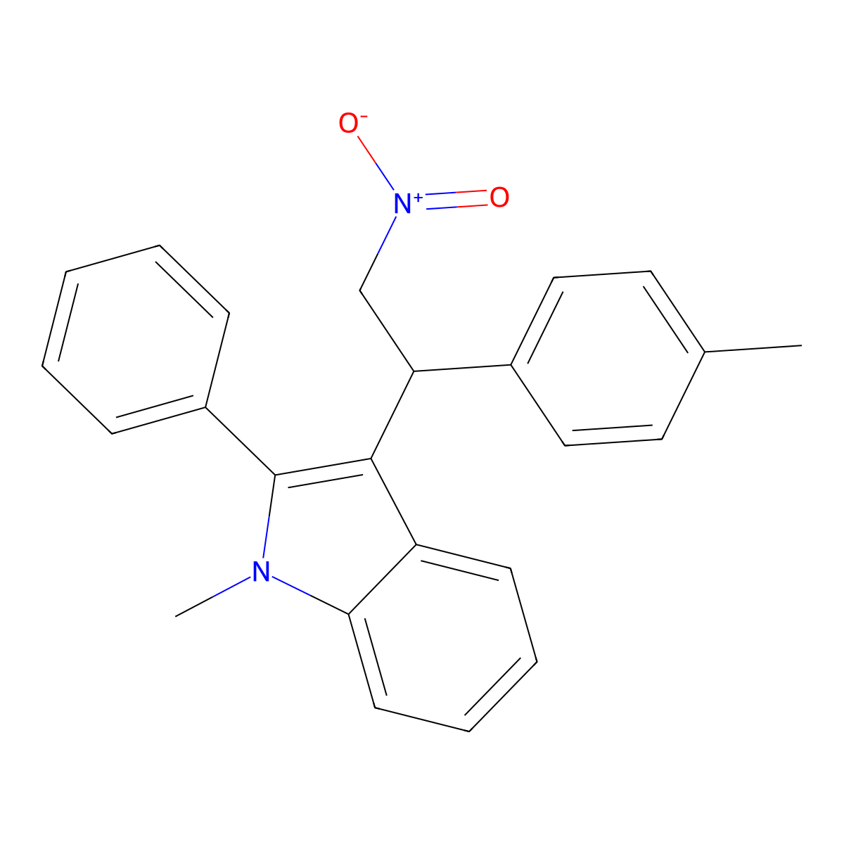 1-methyl-3-[1-(4-methylphenyl)-2-nitroethyl]-2-phenyl-1H-indole molecular structure, CAS 315235-08-6