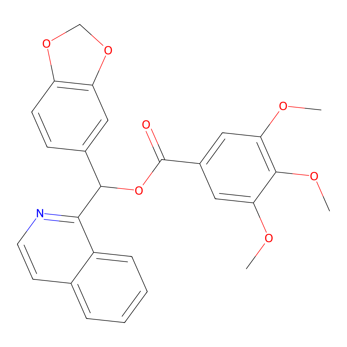 1,3-Benzodioxol-5-yl(isoquinolin-1-yl)methyl 3,4,5-trimethoxybenzoate molecular structure, CAS 315235-10-0
