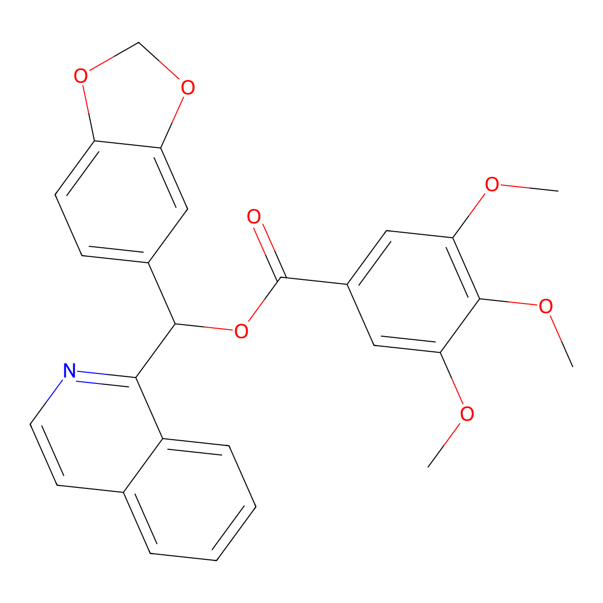 1,3-Benzodioxol-5-yl(isoquinolin-1-yl)methyl 3,4,5-trimethoxybenzoate molecular structure, CAS 315235-10-0