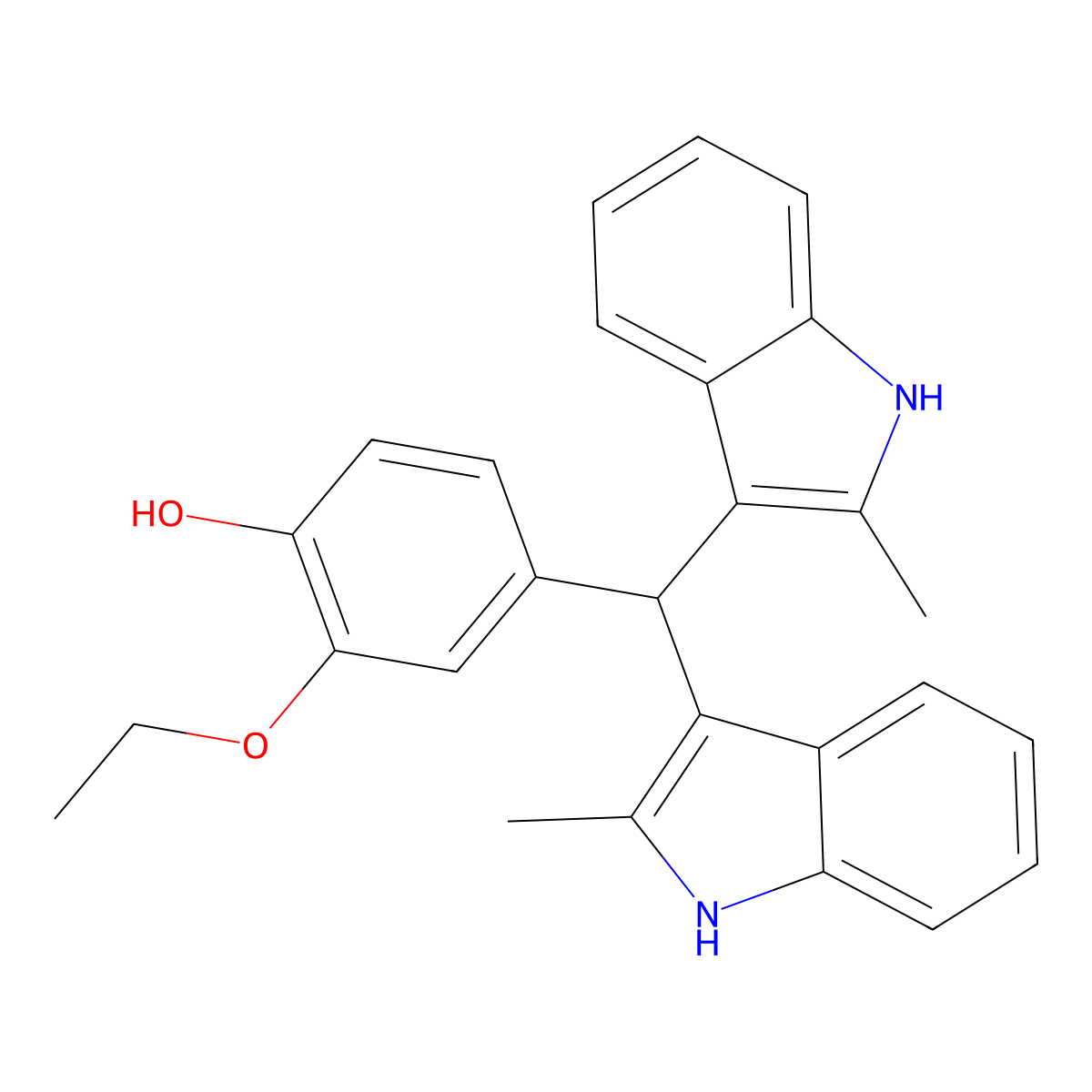 4-[bis(2-methyl-1H-indol-3-yl)methyl]-2-ethoxyphenol molecular structure, CAS 315235-11-1