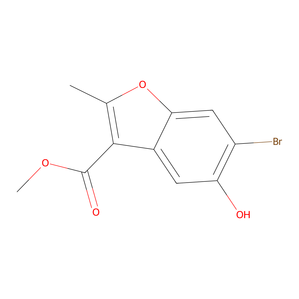 Methyl 6-bromo-5-hydroxy-2-methyl-1-benzofuran-3-carboxylate molecular structure, CAS 315237-04-8
