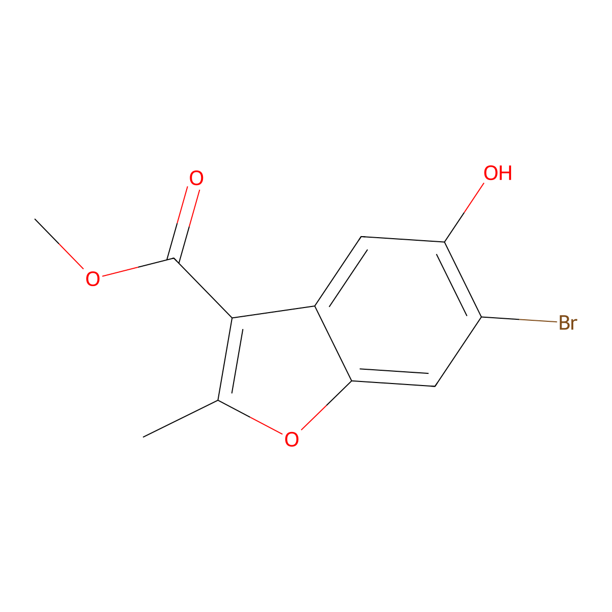 Methyl 6-bromo-5-hydroxy-2-methyl-1-benzofuran-3-carboxylate molecular structure, CAS 315237-04-8