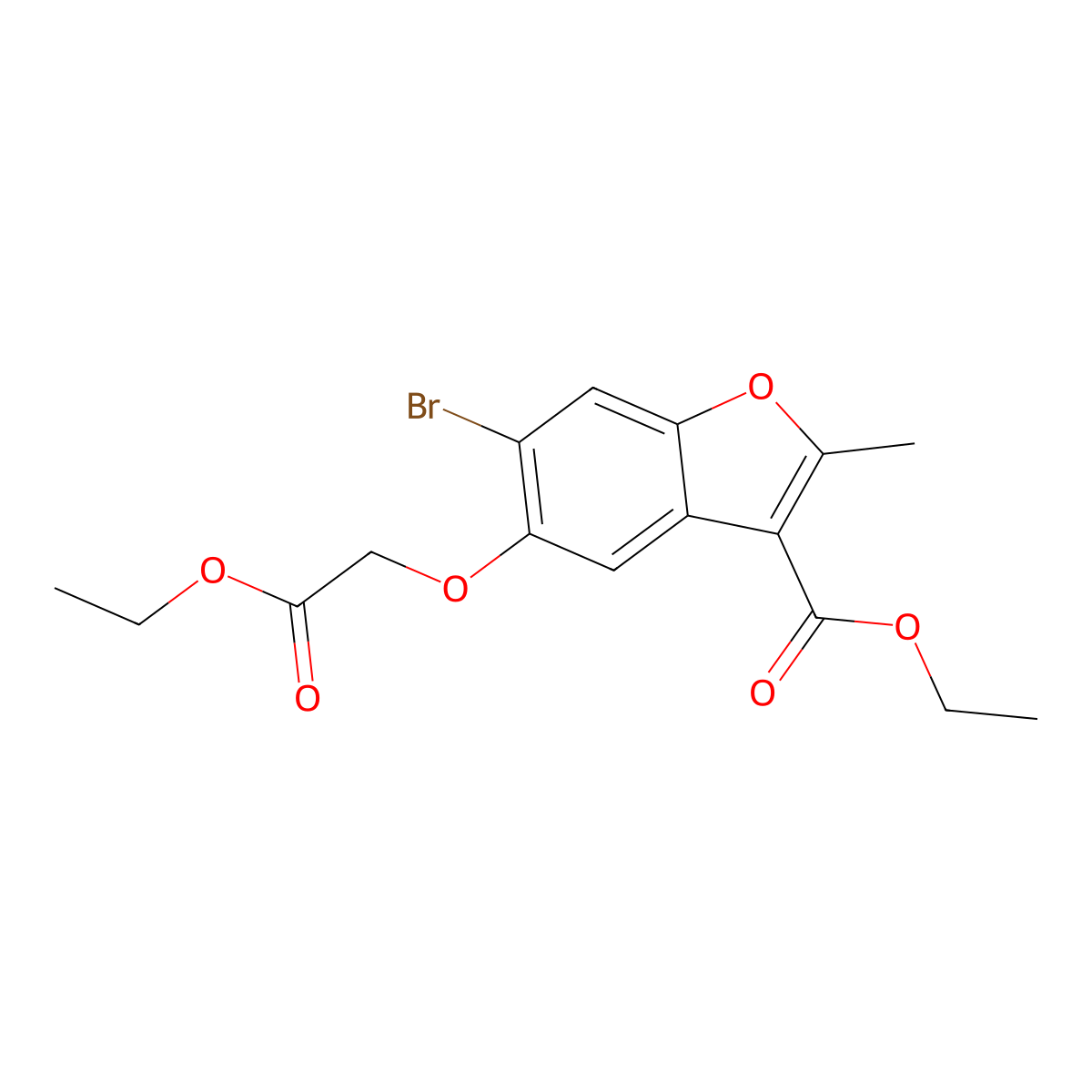 Ethyl 6-bromo-5-(2-ethoxy-2-oxoethoxy)-2-methyl-1-benzofuran-3-carboxylate molecular structure, CAS 315237-09-3