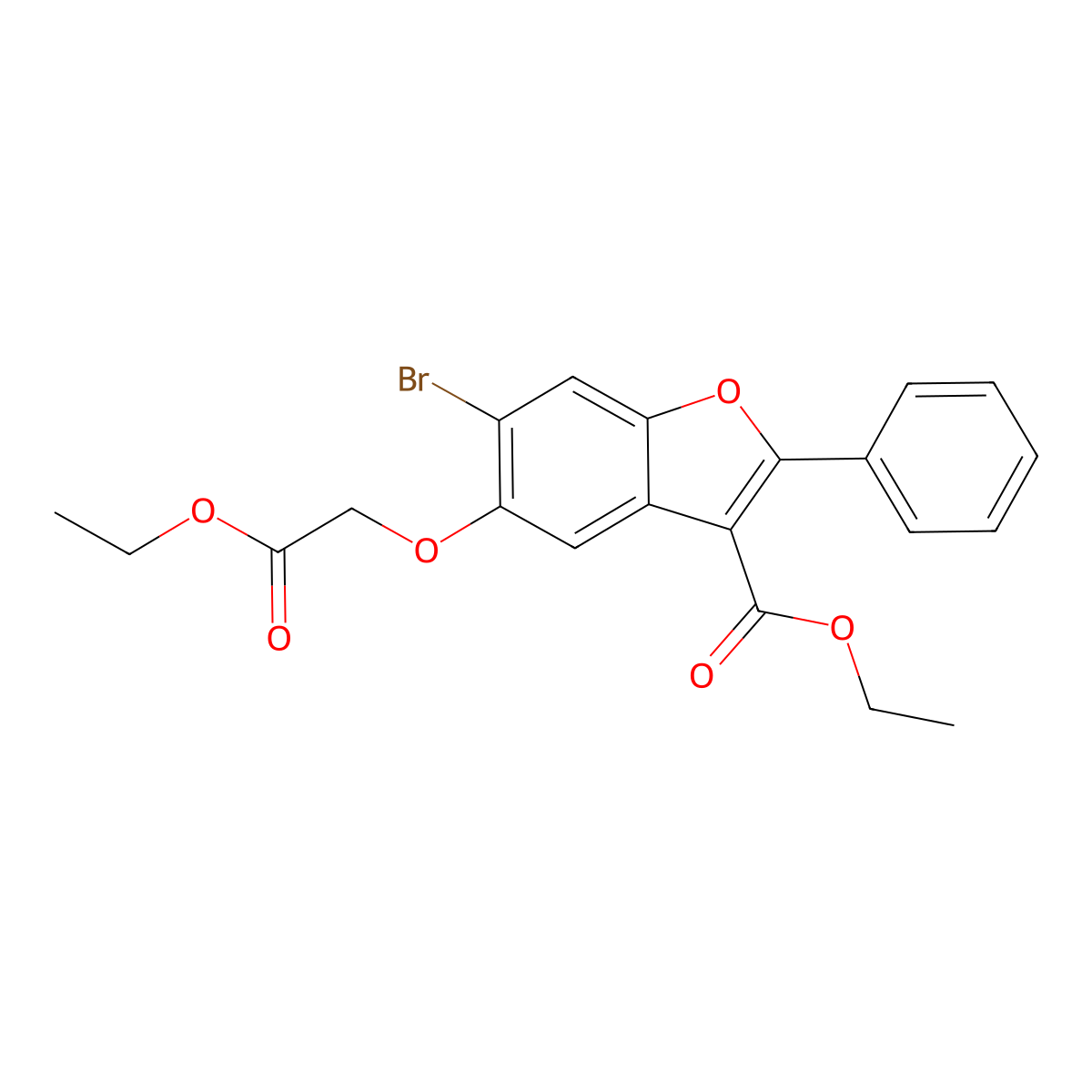 Ethyl 6-bromo-5-(2-ethoxy-2-oxoethoxy)-2-phenyl-1-benzofuran-3-carboxylate molecular structure, CAS 315237-11-7