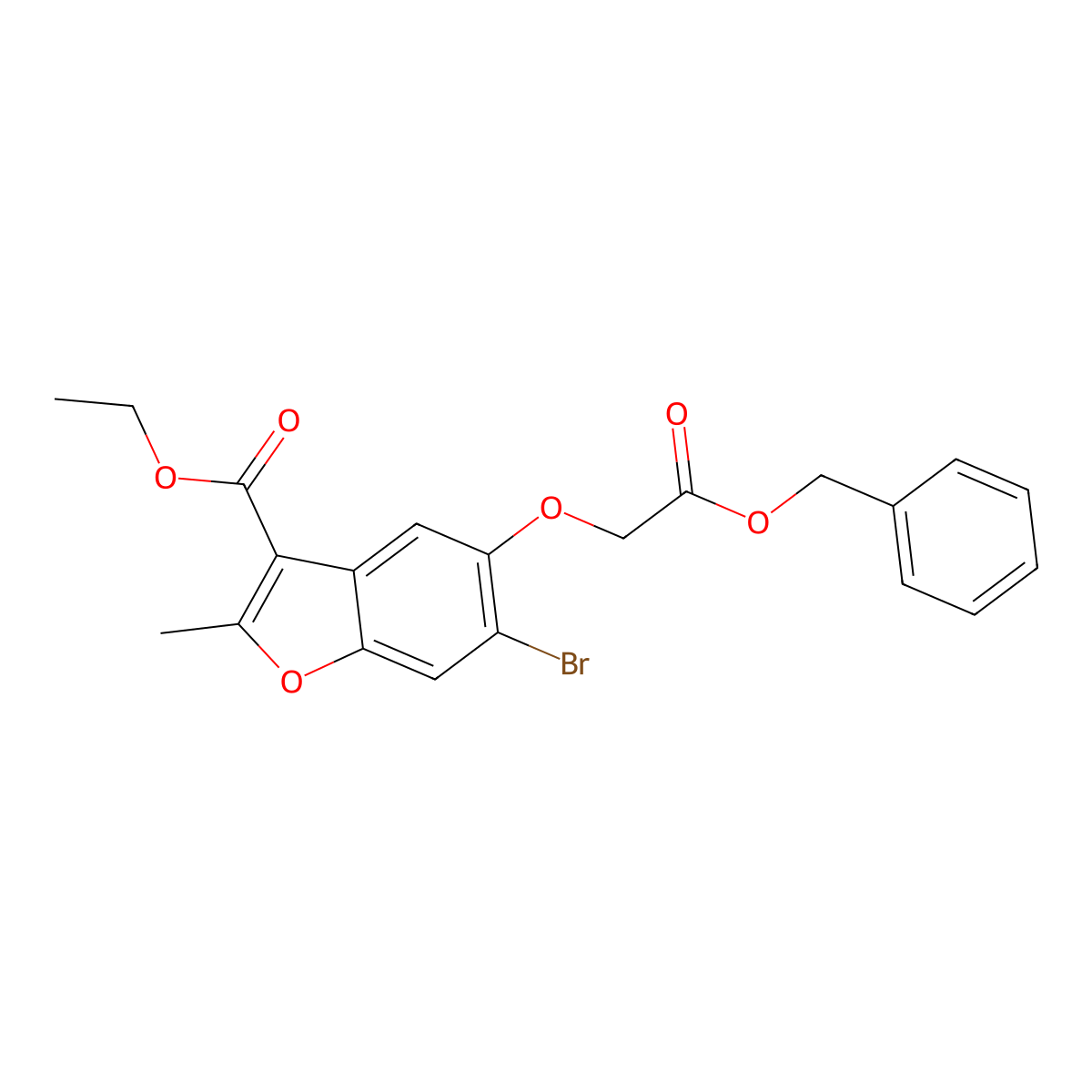 Ethyl 5-[2-(benzyloxy)-2-oxoethoxy]-6-bromo-2-methyl-1-benzofuran-3-carboxylate molecular structure, CAS 315237-15-1