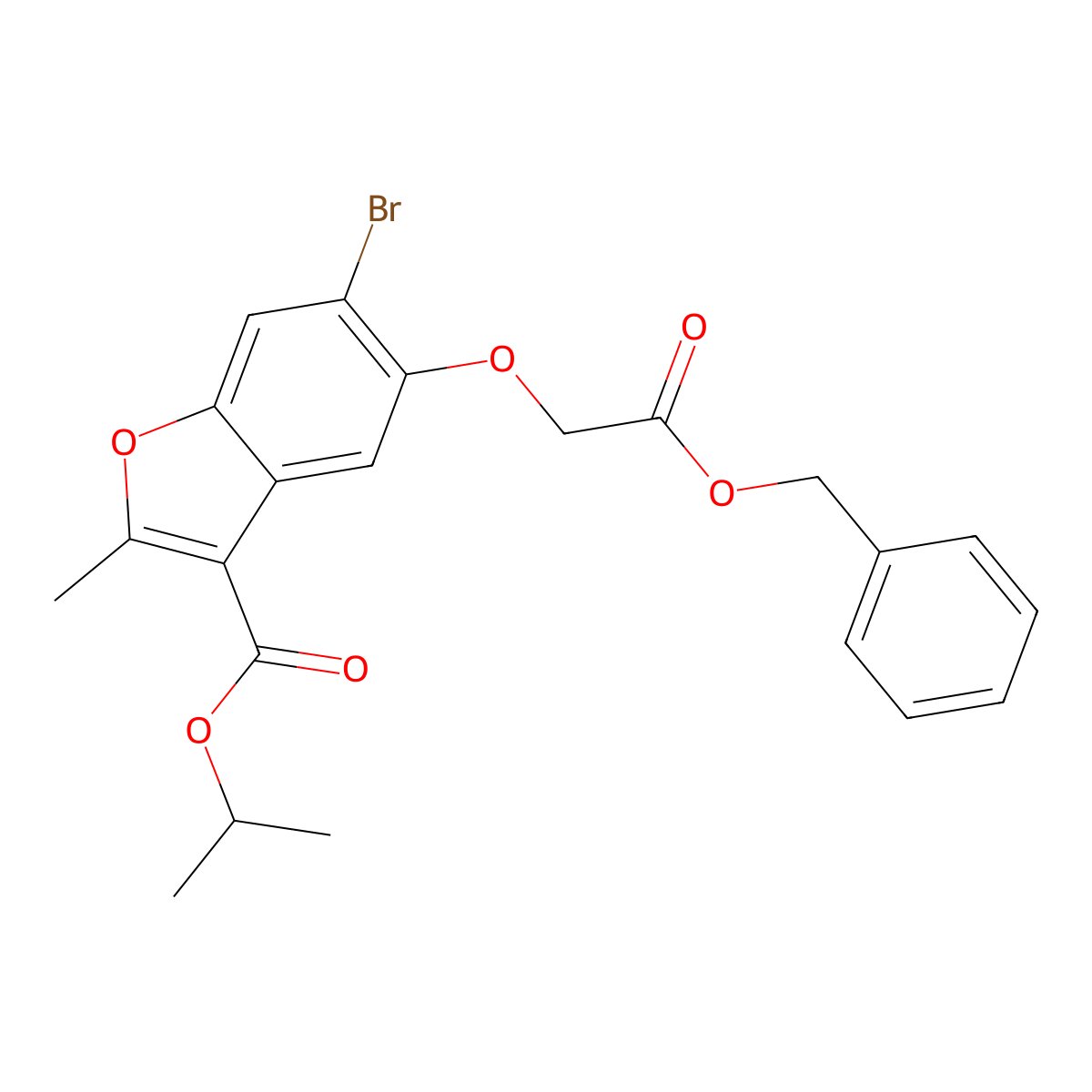Propan-2-yl 5-[2-(benzyloxy)-2-oxoethoxy]-6-bromo-2-methyl-1-benzofuran-3-carboxylate molecular structure, CAS 315237-17-3
