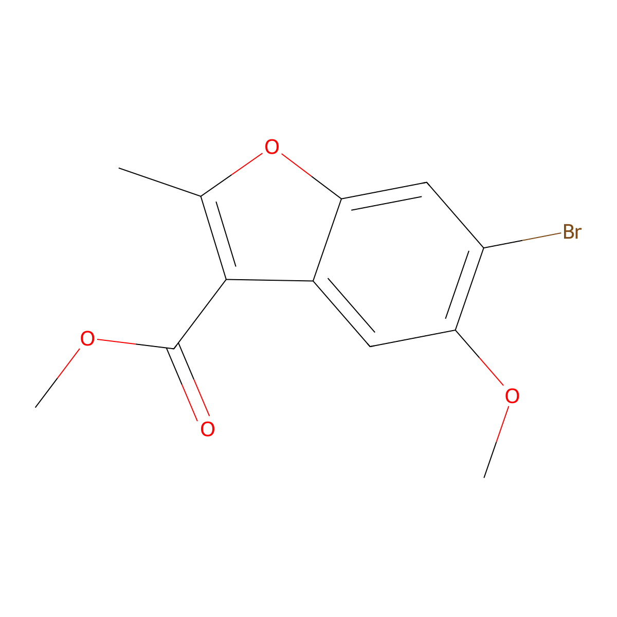 Methyl 6-bromo-5-methoxy-2-methyl-1-benzofuran-3-carboxylate molecular structure, CAS 315237-30-0