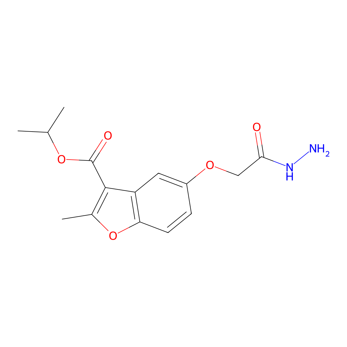 Propan-2-yl 5-(2-hydrazinyl-2-oxoethoxy)-2-methyl-1-benzofuran-3-carboxylate molecular structure, CAS 315237-57-1