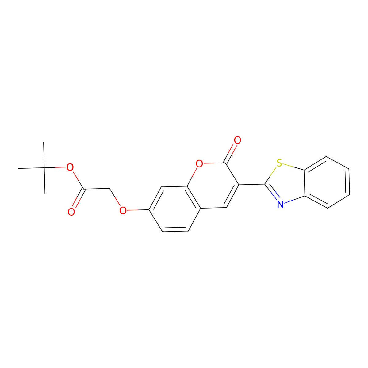tert-butyl 2-{[3-(1,3-benzothiazol-2-yl)-2-oxo-2H-chromen-7-yl]oxy}acetate molecular structure, CAS 315237-67-3